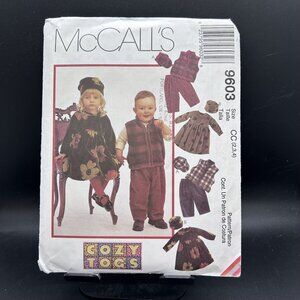McCall's 9603 “Dress,Vest,Pull-On Pants & Hat” (2-3-4) Sewing Pattern Uncut FF
